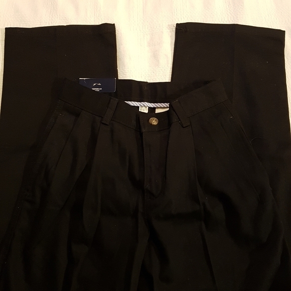 Chaps boys size 10 black slim pants pleated front, adjustablr waist - Picture 2 of 7